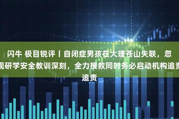 闪牛 极目锐评丨自闭症男孩在大理苍山失联，忽视研学安全教训深刻，全力搜救同时务必启动机构追责